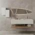 Lavabo bagno sospeso 60 cm design bianco opaco in resina Tevere