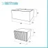 Mobile sospeso 100 cm cannettato rovere naturale lavabo in resina Tevere