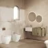 Mobile sospeso 100 cm cannettato rovere naturale lavabo in resina Tevere