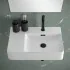 Lavabo sospeso 60x43 in ceramica lucida con ripiano a sinistra