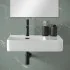 Lavabo sospeso 60x43 in ceramica lucida con ripiano a destra
