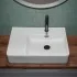 Lavamani da appoggio 60x43 con vasca a destra in ceramica lucida