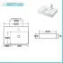 Scheda tecnica Lavabo da appoggio 60x43 con vasca a destra in ceramica lucida