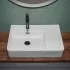 Lavamani da appoggio 60x43 con vasca a sinistra in ceramica lucida