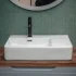 Lavello bagno da appoggio 60x43 con vasca a sinistra in ceramica lucida