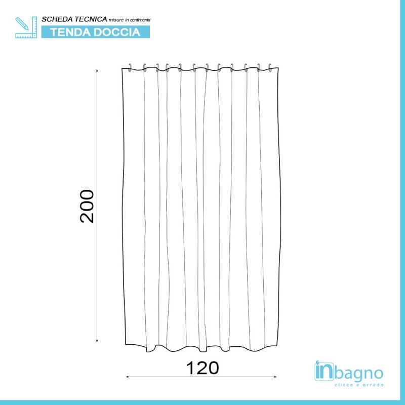 183 x 200 cm trasparente Tenda da doccia in polietilene vinil acetato pesante Basics 