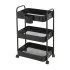 Carrello multiuso in metallo nero con portata 5 kg per ripiano 