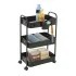 Carrello multiuso in metallo nero con portata 5 kg per ripiano 