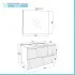 Mobile bagno sospeso 80 cm bianco cannettato e olmo con specchio Porto