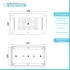 Soffione doccia ad incasso rettangolare 42x72 con 4 getti e luci LED