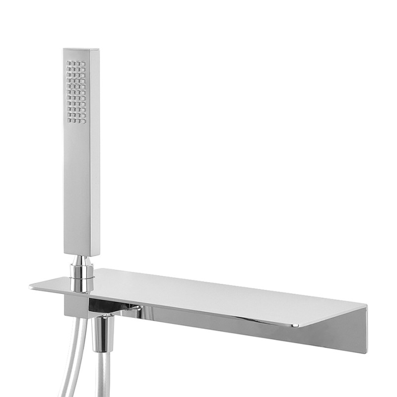 AICA Colonne Doccia Termostatiche, Set Doccia Completo Di Soffione, Doccetta, Rubinetto E Asta Rotondi, Nero Opaco - Foto 6