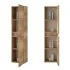 Mobile bagno sospeso 100 cm rovere naturale con pensile H 125 cm Nadia