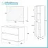 Mobile bagno sospeso 100 cm rovere bianco con pensile H 125 cm Nadia