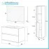 Mobile bagno sospeso 90 cm rovere naturale con pensile H 125 cm Nadia