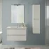Mobile bagno sospeso 80 cm rovere bianco con pensile H 125 cm Nadia