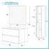 Mobile bagno sospeso 80 cm rovere bianco con pensile H 125 cm Nadia