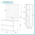 Mobile bagno sospeso 70 cm rovere bianco con pensile H 125 cm Nadia