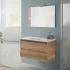Mobile bagno sospeso 90 rovere naturale completo con 2 cassetti Nadia