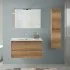 Mobile bagno sospeso 90 rovere naturale completo con 2 cassetti Nadia