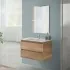 Mobile bagno sospeso 80 rovere naturale completo con 2 cassetti Nadia