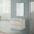 Mobile bagno sospeso 80 rovere bianco completo con 2 cassetti Nadia
