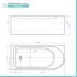 Vasca da bagno angolare lato destro 75x170 cm scarico incluso Corinne 