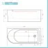 Vasca da bagno angolare lato sinistro 75x170 cm scarico incluso Corinne 