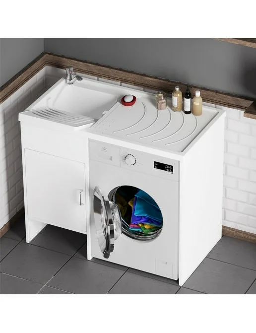 Meuble Lavabo Negrari Classica Blanc 124x60 H92 - Lavante à Droite - Italie