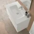 Mobile bagno sospeso 80 cm in legno bianco con lavabo e specchio Oasi