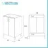 Mobile lavatoio 60x60 cm bianco con vasca asse lavapanni e kit di scarico