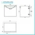 Mobile bagno sospeso 60 cm noce cannettato con lavabo e specchio