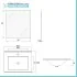 Mobile bagno sospeso 60 cm noce cannettato con lavabo e specchio