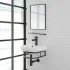 Mobile lavabo sospeso 45 cm salvaspazio in stile industrial Borg