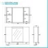 Specchio contenitore 90x60 cm bianco con LED e ripiani interni 