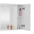 Specchio contenitore 67x60 cm bianco con LED e ripiani interni 