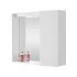 Specchio contenitore 67x60 cm bianco con LED e ripiani interni 