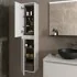 Colonna bagno sospesa 140 cm bianco lucido ripiani regolabili Gaya