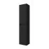 Colonna bagno sospesa 140 cm nero satinato ripiani regolabili Gaya