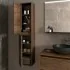 Colonna bagno sospesa 140 cm noce maya ripiani regolabili Gaya