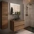 Colonna bagno sospesa 140 cm noce maya ripiani regolabili Gaya