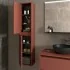 Colonna bagno sospesa 140 cm rosso satinato ripiani regolabili Gaya