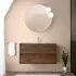 Mobile bagno sospeso 90 cm noce maya con specchio e lavabo Gaya
