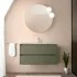 Mobile bagno sospeso 90 cm verde satinato con specchio e lavabo Gaya