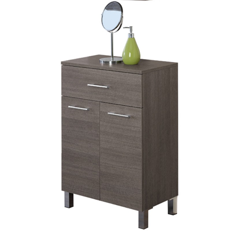 Base Mobile 60x84 Rovere Scuro Mondo Base Doppia Rovere Scuro Con Due Ante E Cassetto L.60