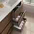 Mobile bagno a terra 60 cm noce maya con specchio e lavabo Gaya