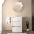 Mobile bagno a terra 60 cm bianco lucido con specchio e lavabo Gaya