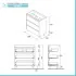 Mobile bagno a terra 60 cm bianco lucido con specchio e lavabo Gaya