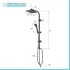 Colonna doccia regolabile H 93 in acciaio nero opaco soffione 19x19 