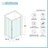 Box doccia angolare 70x90 cm doppio scorrevole in cristallo trasparente Ted