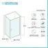 Box doccia angolare 70x70 cm con porta battente in cristallo trasparente Ted